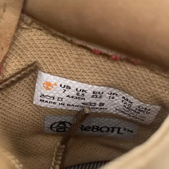 Timberland Premium 6in Waterproof Beige Nubuck Boots Toddler 7 - Picture 6 of 8